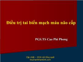 Điều trị tai biến mạch máu não cấp