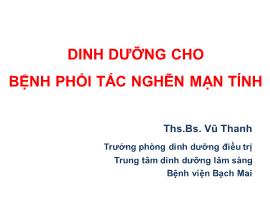 Dinh dưỡng cho bệnh phổi tắc nghẽn mạn tính