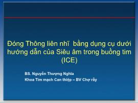 Đóng Thông liên nhĩ bằng dụng cụ dưới hướng dẫn của Siêu âm trong buồng tim (ICE)