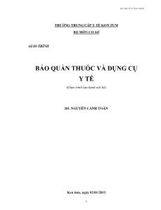 Giáo trình Bảo quản thuốc và dụng cụ y tế