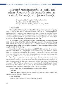 Hiệu quả mô hình quản lý - Điều trị bệnh tăng huyết áp ở người lớn tại y tế xã, ấp thuộc huyện Xuyên Mộc