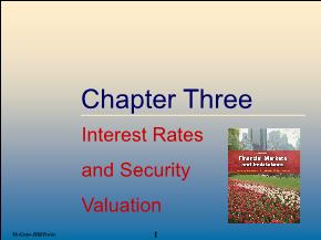Interest Rates and Security Valuation