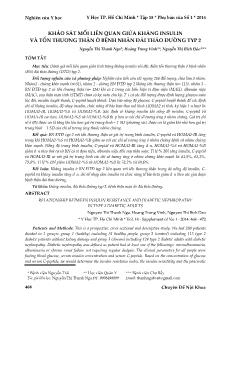Khảo sát mối liên quan giữa kháng insulin và tổn thương thận ở bệnh nhân đái tháo đường typ 2