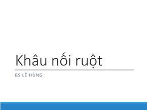 Khâu nối ruột - Lê Hùng