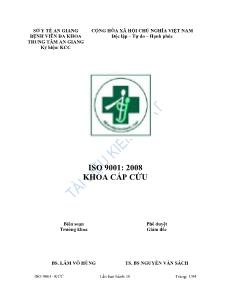 Khoa cấp cứu - ISO 9001: 2008