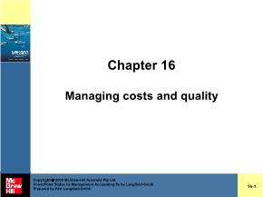 Managing costs and quality