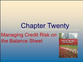 Managing Credit Risk on the Balance Sheet