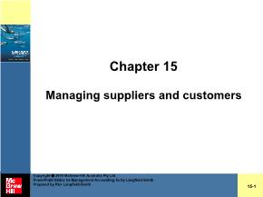 Managing suppliers and customers