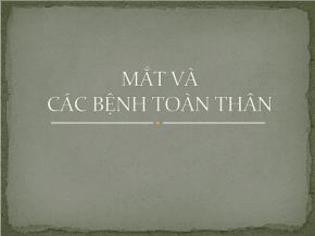 Mắt và các bệnh toàn thân