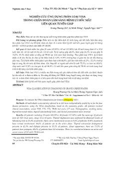 Nghiên cứu ứng dụng phân loại visa trong chẩn đoán lâm sàng bệnh lý hốc mắt liên quan tuyến giáp