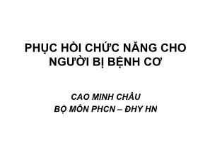 Phục hồi chức năng cho người bị bệnh cơ