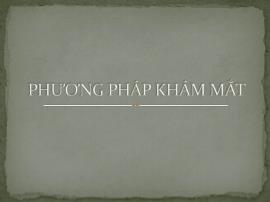 Phương pháp khám mắt