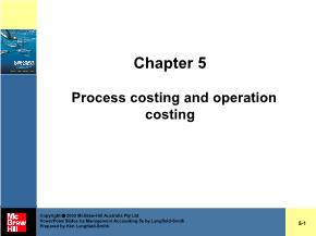 Process costing and operation costing