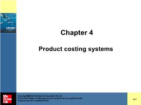 Product costing systems