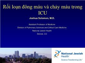 Rối loạn đông máu và chảy máu trong ICU