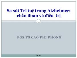 Sa sút trí tuệ trong alzheimer: chẩn đoán và điều trị