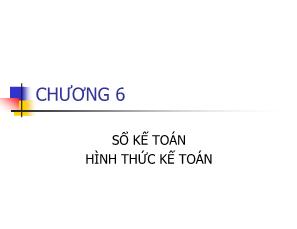 Sổ kế toán hình thức kế toán