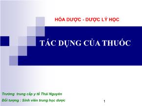 Tác dụng của thuốc