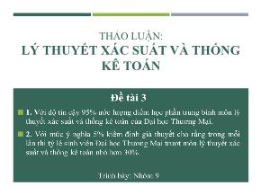 Thảo luận Lý thuyết xác suất và thống kê toán