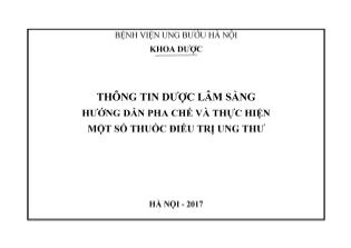 Thông tin dược lâm sàng hướng dẫn pha ché và thực hiện một số thuốc điều tri ung thư