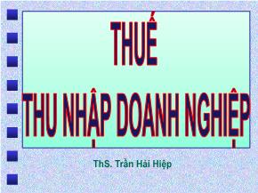 Thuế thu nhập doanh nghiệp - Trần Hải Hiệp