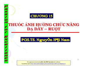 Thuốc ảnh hưởng chức năng dạ dày – ruột