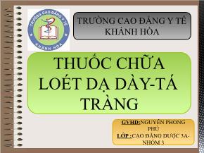 Thuốc chữa loét dạ dày - Tá tràng