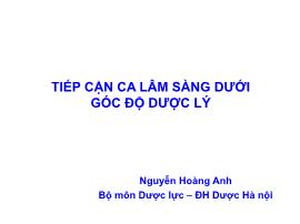 Tiếp cận ca lâm sàng dưới góc độ dược lý