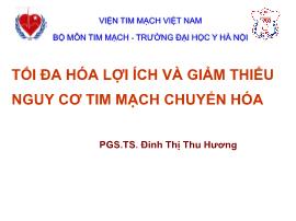 Tối đa hóa lợi ích và giảm thiểu nguy cơ tim mạch chuyển hóa