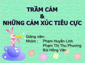 Trầm cảm & những cảm xúc tiêu cực