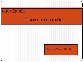 Tương tác thuốc - Nguyễn Thị Nhàn