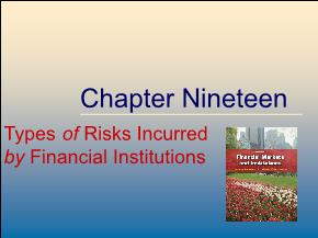 Types of Risks Incurred by Financial Institutions