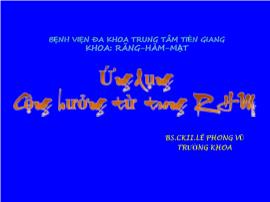 Ứng dụng cộng hưởng từ trong RHM