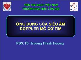 Ứng dụng của siêu âm doppler mô cơ tim