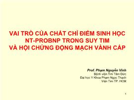 Vai trò của chất chỉ điểm sinh học nt-Probnp trong suy tim và hội chứng động mạch vành cấp