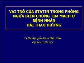 Vai trò của statin trong phòng ngừa biến chứng tim mạch ở bệnh nhân đái tháo đường