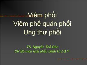 Viêm phổi Viêm phế quản phổi Ung thư phổi