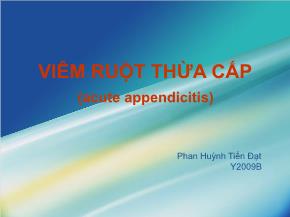 Viêm ruột thừa cấp (acute appendicitis)