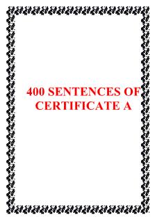 400 Sentences of certificate A