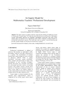 An Inquiry Model for Mathematics Teachers’ Professional Development