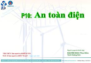 Bài giảng Bảo trì hệ thống điện trong công nghiệp - Phần 10: An toàn điện - Nguyễn Ngọc Phúc Diễm
