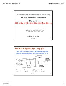 Bài giảng Biến đổi năng lượng điện cơ - Chương 1: Giới thiệu về hệ thống điện-hệ thống điện cơ - Nguyễn Quang Nam