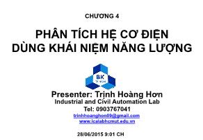Bài giảng Biến đổi năng lượng điện cơ - Chương 4: Phân tích hệ cơ điện dùng khái niệm năng lượng - Trịnh Hoàng Hơn