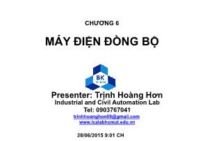 Bài giảng Biến đổi năng lượng điện cơ - Chương 6: Máy điện đồng bộ - Trịnh Hoàng Hơn