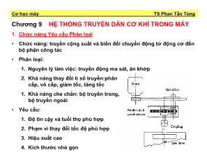 Bài giảng Cơ học máy - Chương 9: Hệ thống truyền dẫn cơ khí trong máy - Phan Tấn Tùng