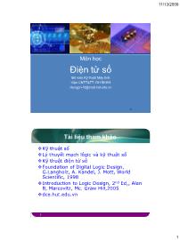 Bài giảng Điện tử số - Chương 1: Các hàm logic cơ bản