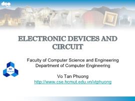 Bài giảng Electronic devices and circuit - Chapter 1: Diode - Võ Tấn Phương