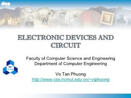 Bài giảng Electronic devices and circuit - Chapter 2: BJT Transistor - Võ Tấn Phương