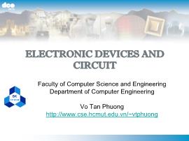 Bài giảng Electronic devices and circuit - Chapter 3: Field-Effect Transistor - Võ Tấn Phương