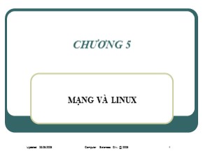Bài giảng Hệ điều hành - Chương 5: Mạng và Linux